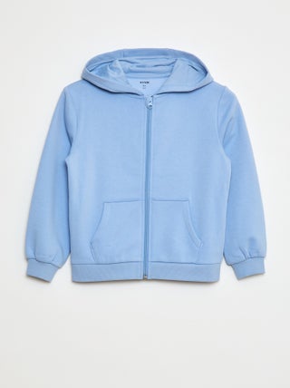 Effen hoodie met rits