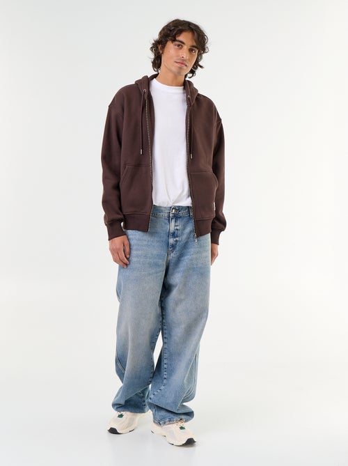 effen hoodie met rits - Kiabi