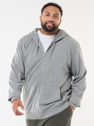 Effen hoodie met rits