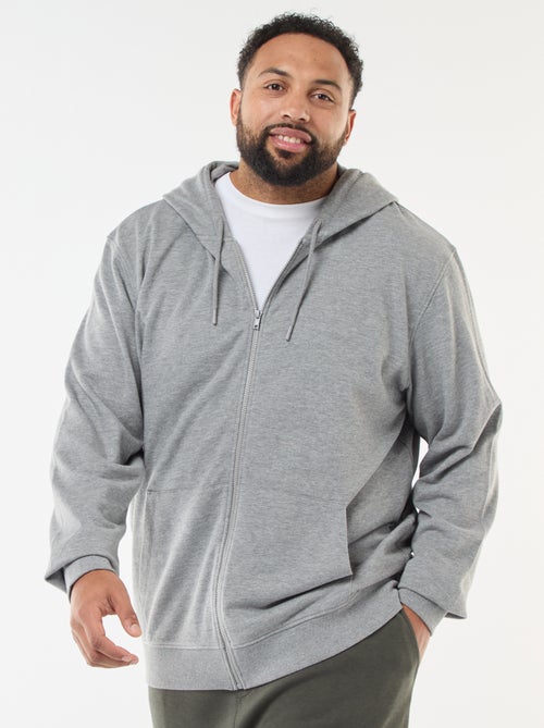 Effen hoodie met rits - Kiabi