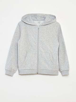 Effen hoodie met rits
