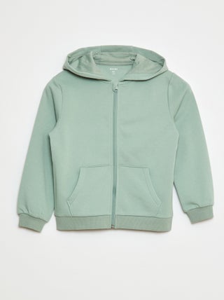 Effen hoodie met rits