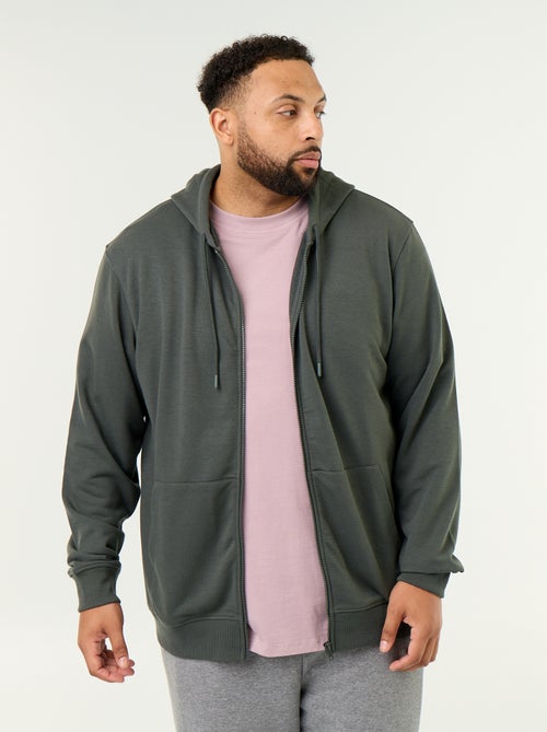 Effen hoodie met rits - Kiabi