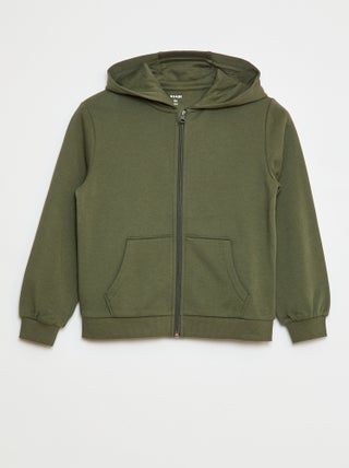 Effen hoodie met rits