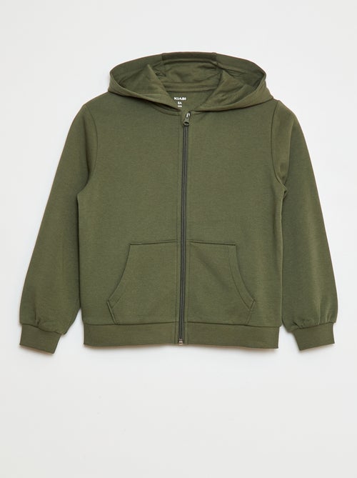 Effen hoodie met rits - Kiabi