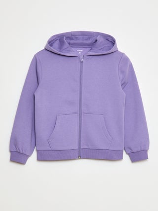 Effen hoodie met rits