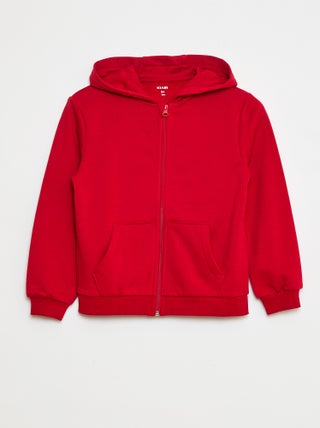 Effen hoodie met rits