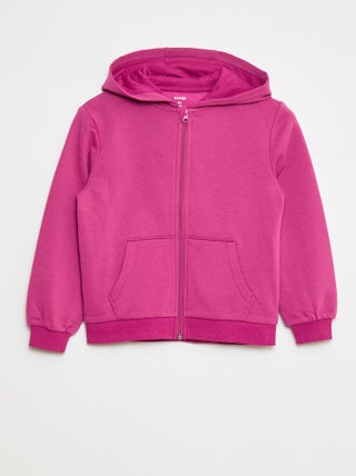 Effen hoodie met rits