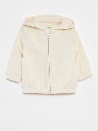 Effen hoodie met rits