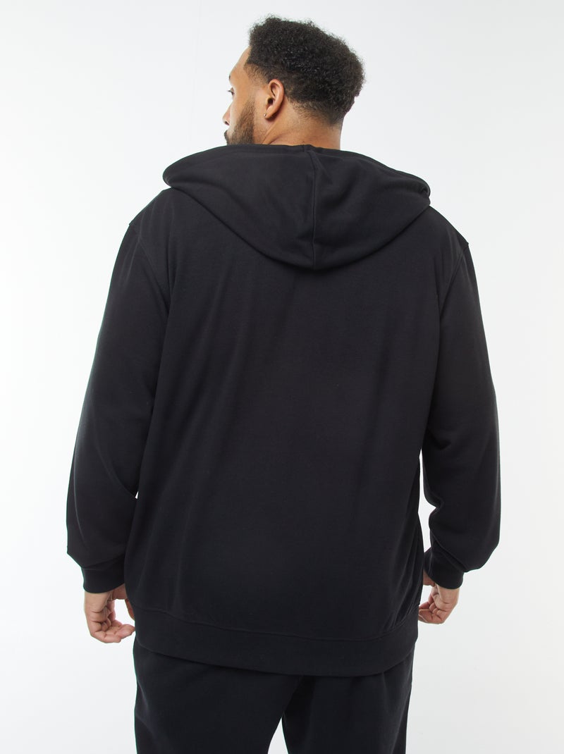 Effen hoodie met rits zwart - Kiabi