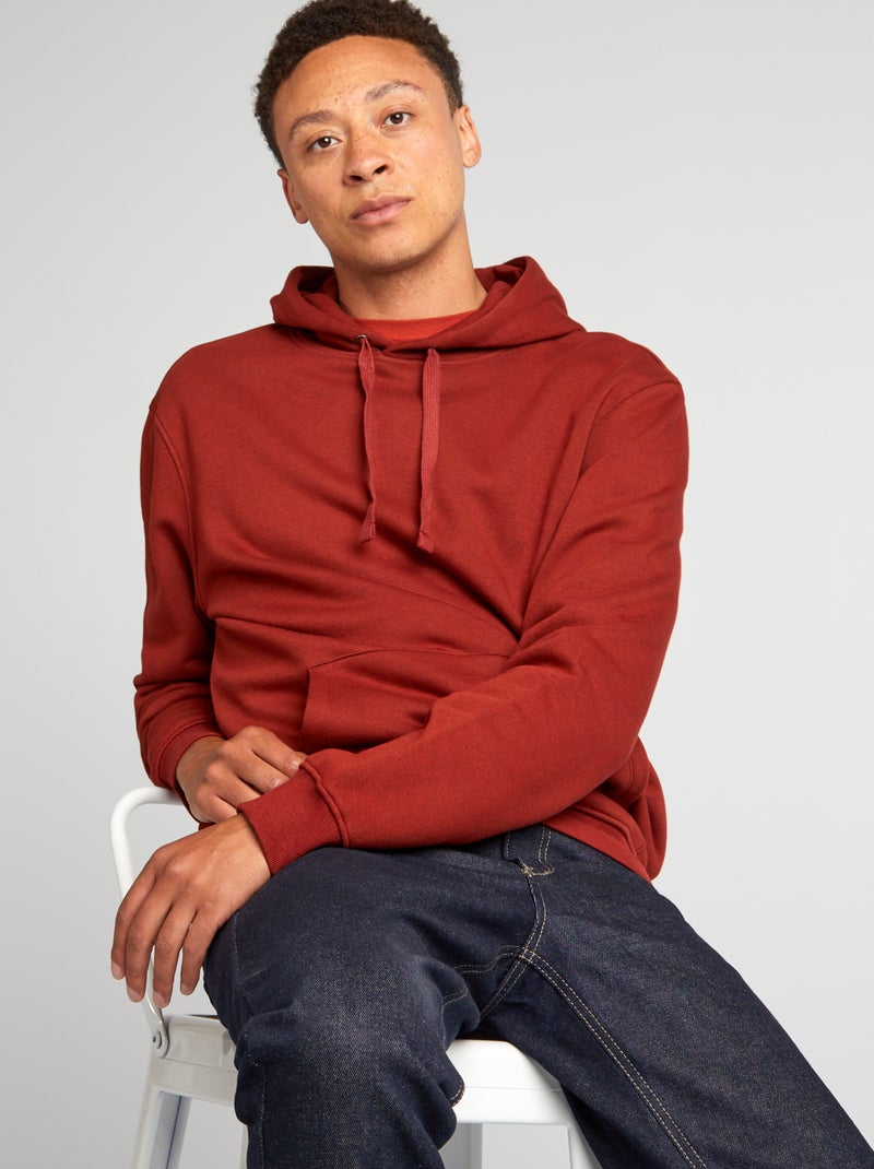 Effen hoodie ORANJE - Kiabi