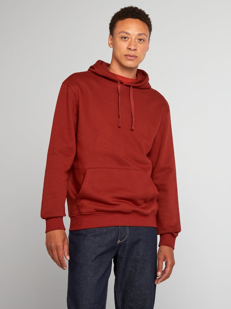 Effen hoodie ORANJE - Kiabi