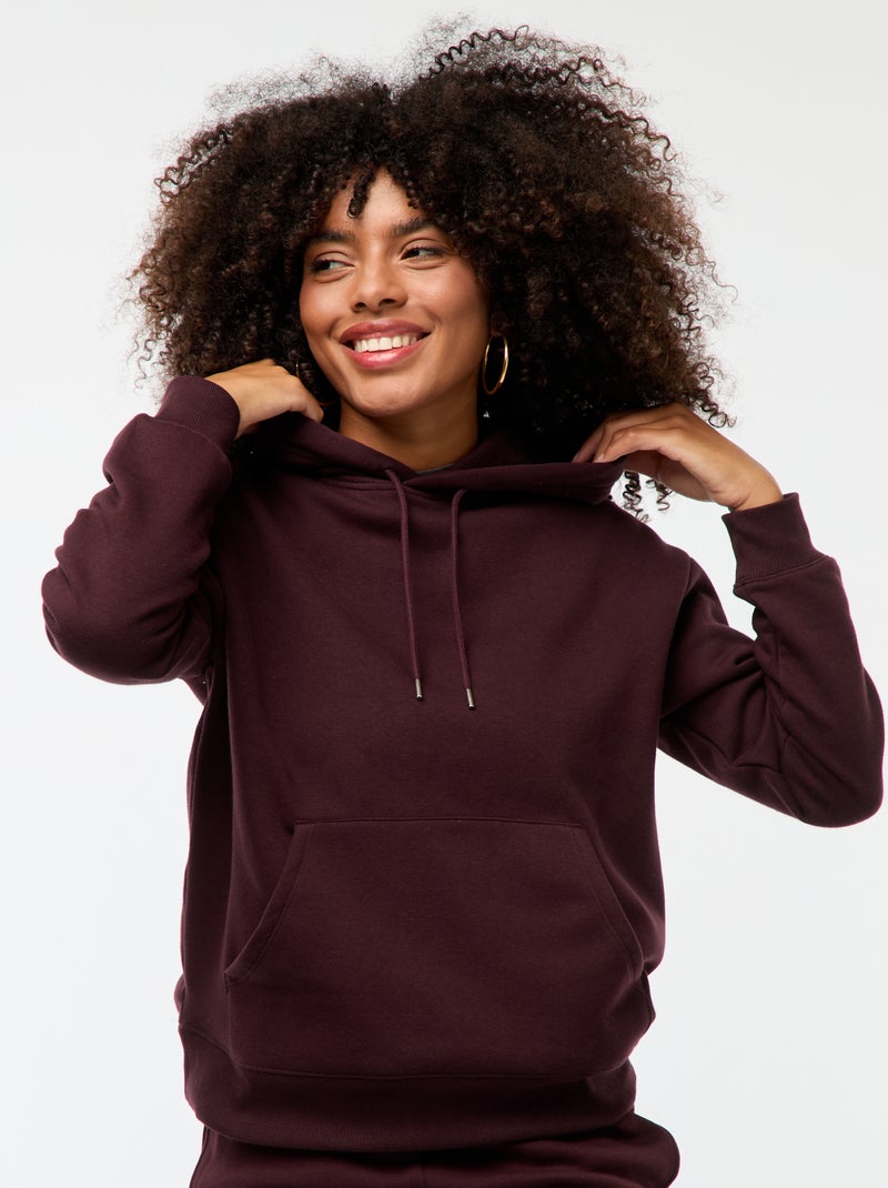 Effen hoodie Paars - Kiabi