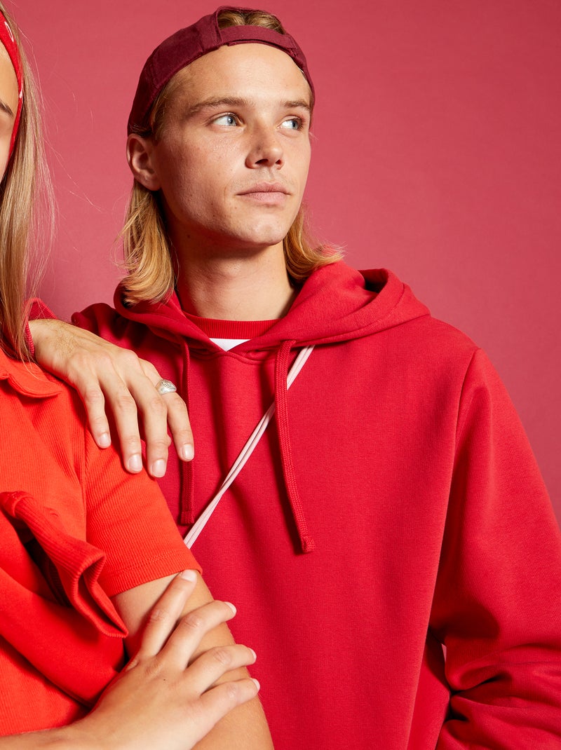 Effen hoodie rood - Kiabi