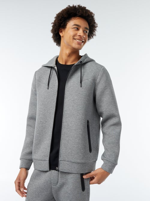 Effen hoodie van neopreenachtige stof - Kiabi