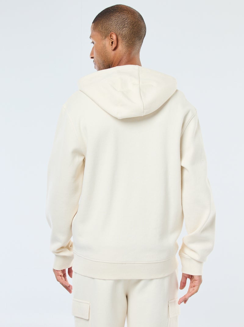 Effen hoodie van piquétricot Wit - Kiabi