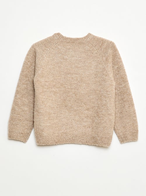 Effen jacquardtrui met ronde hals - Kiabi