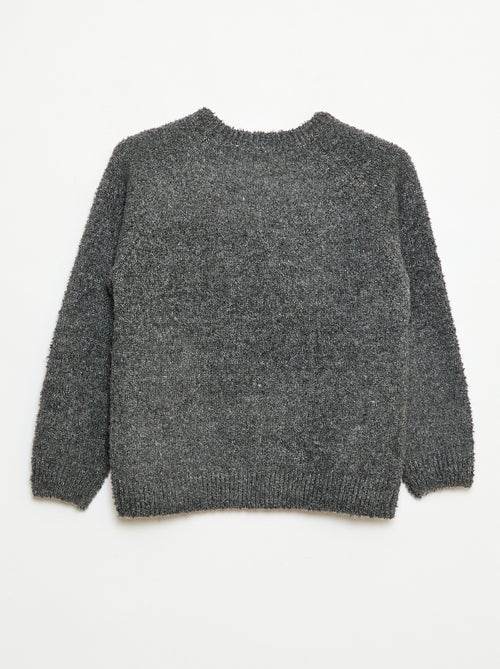 Effen jacquardtrui met ronde hals - Kiabi