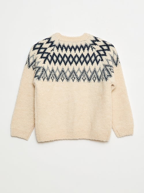 Effen jacquardtrui met ronde hals - Kiabi