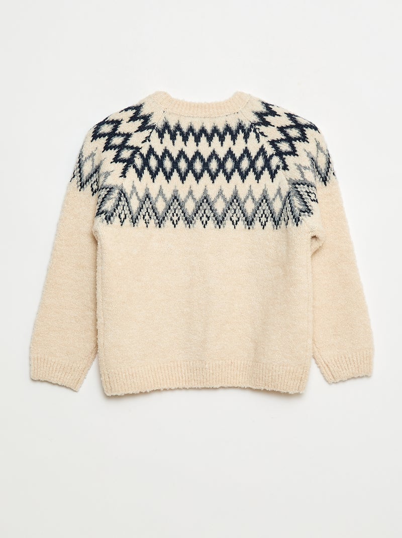 Effen jacquardtrui met ronde hals Grijs - Kiabi