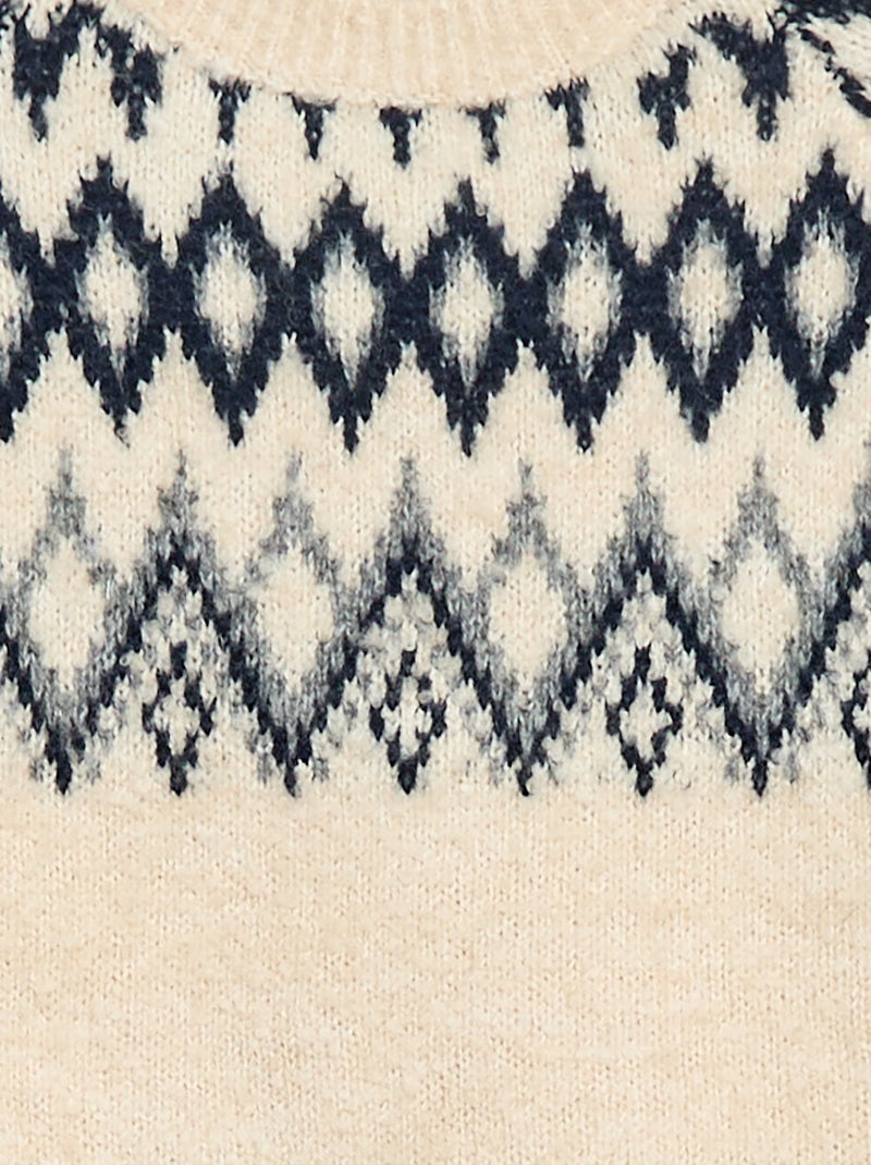 Effen jacquardtrui met ronde hals Grijs - Kiabi