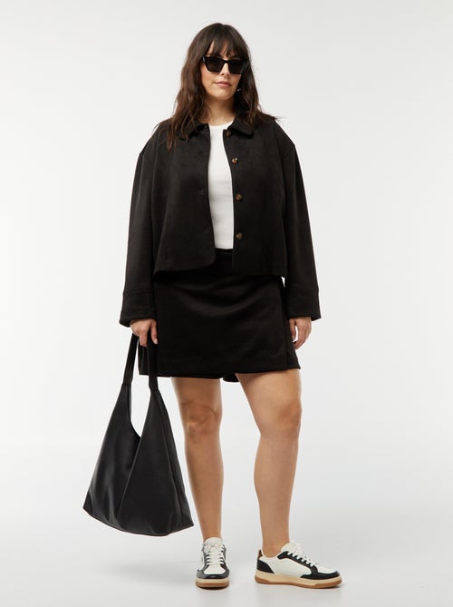 Effen jasje van suèdine met knoopsluiting - Kiabi