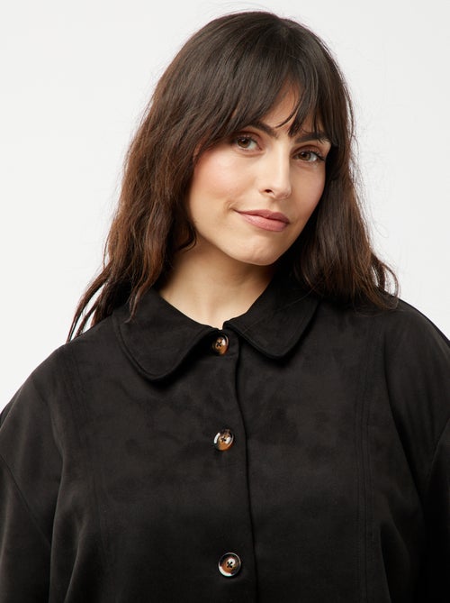 Effen jasje van suèdine met knoopsluiting - Kiabi