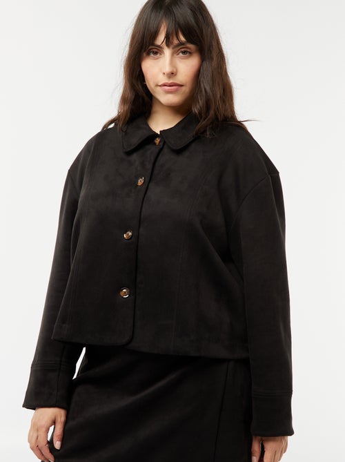 Effen jasje van suèdine met knoopsluiting - Kiabi