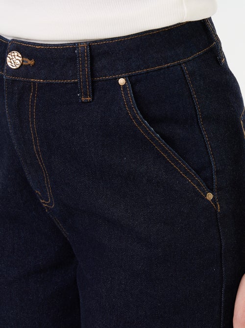 Effen jeans met brede omslagen aan de onderkant - Kiabi