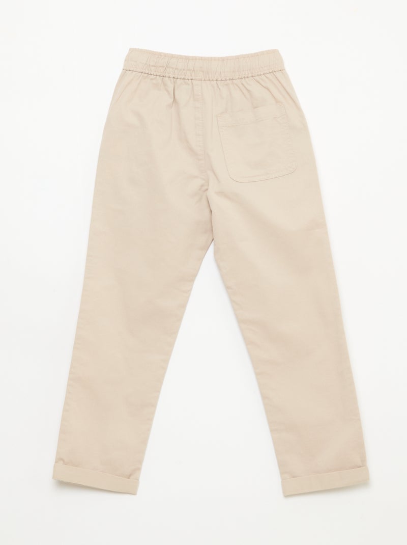 Effen jogger met boorden Biege - Kiabi