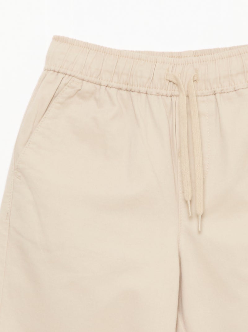 Effen jogger met boorden Biege - Kiabi