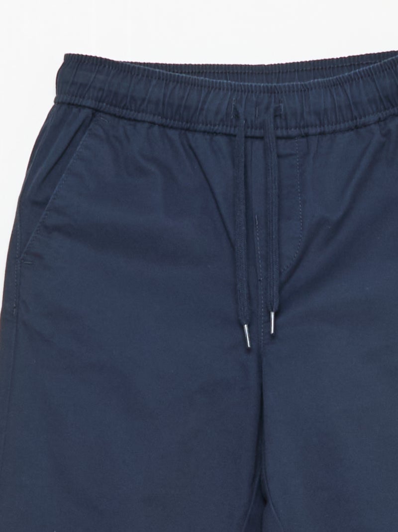 Effen jogger met boorden Blauw - Kiabi