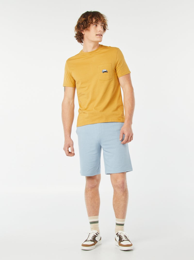 Effen joggingbermuda BLAUW - Kiabi