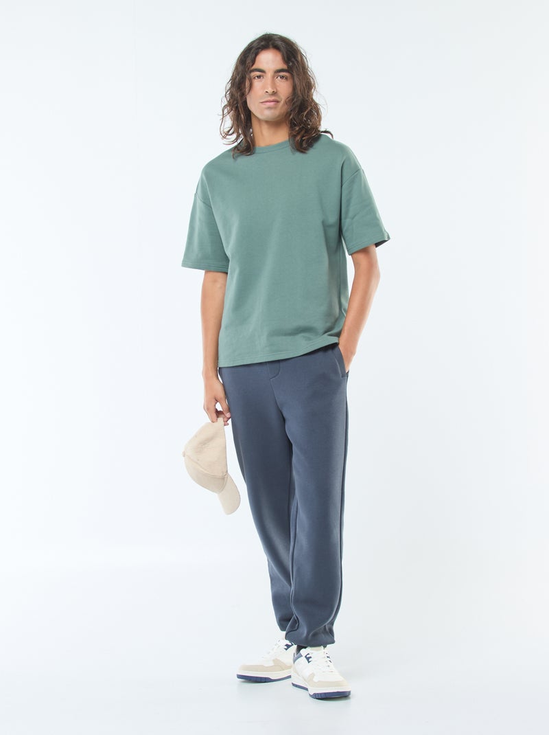 Effen joggingbroek met aantrekkoordje in de tailleband Blauw - Kiabi