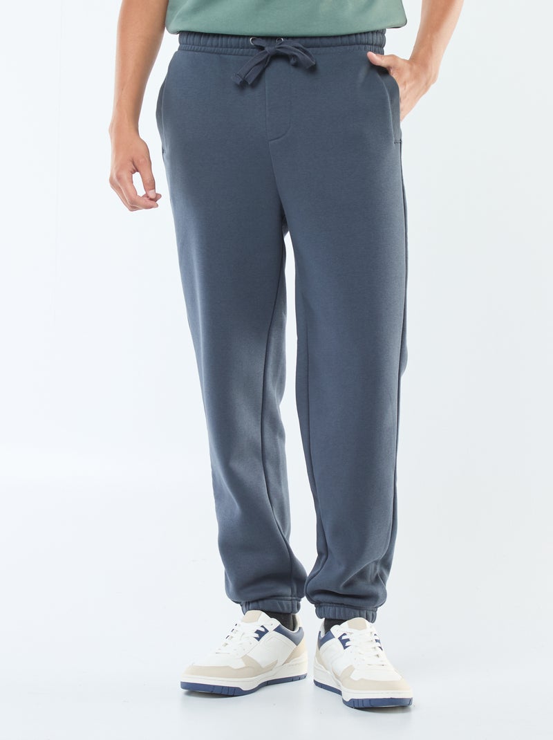 Effen joggingbroek met aantrekkoordje in de tailleband Blauw - Kiabi