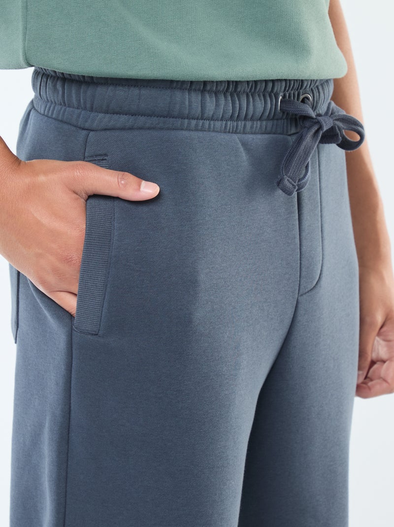Effen joggingbroek met aantrekkoordje in de tailleband Blauw - Kiabi
