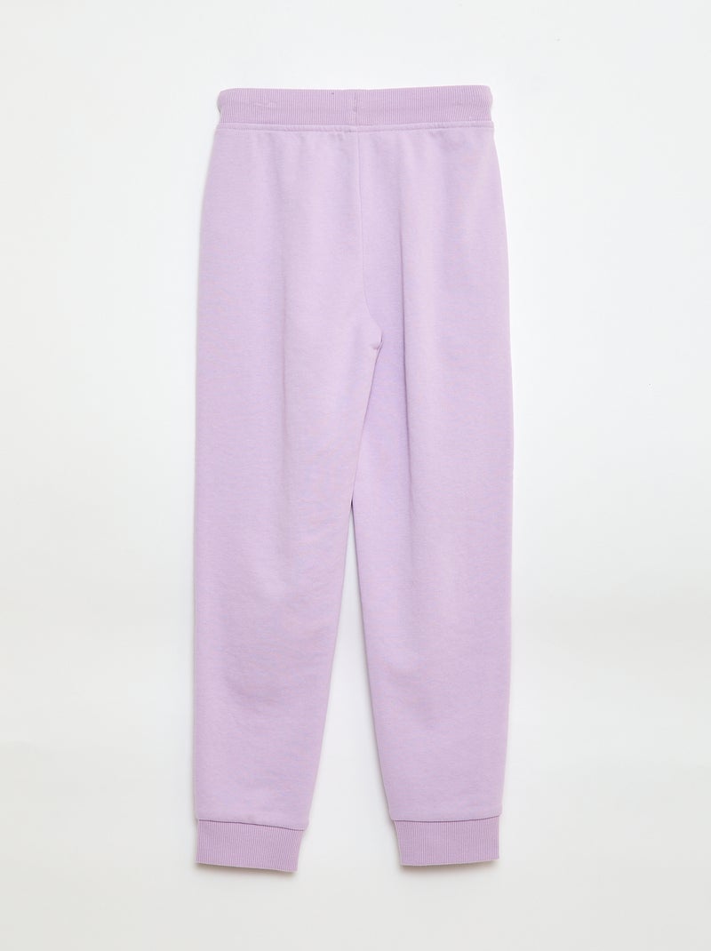 Effen joggingbroek met elastische taille Paars - Kiabi
