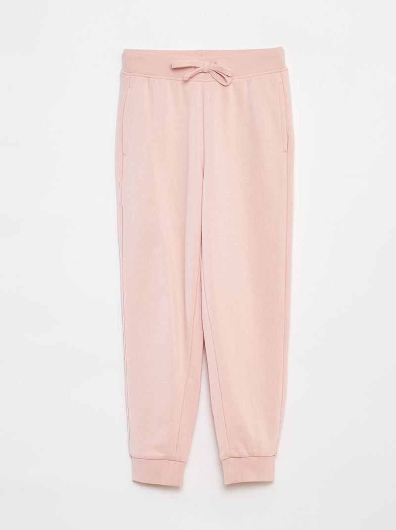 Effen joggingbroek met elastische taille Rose - Kiabi