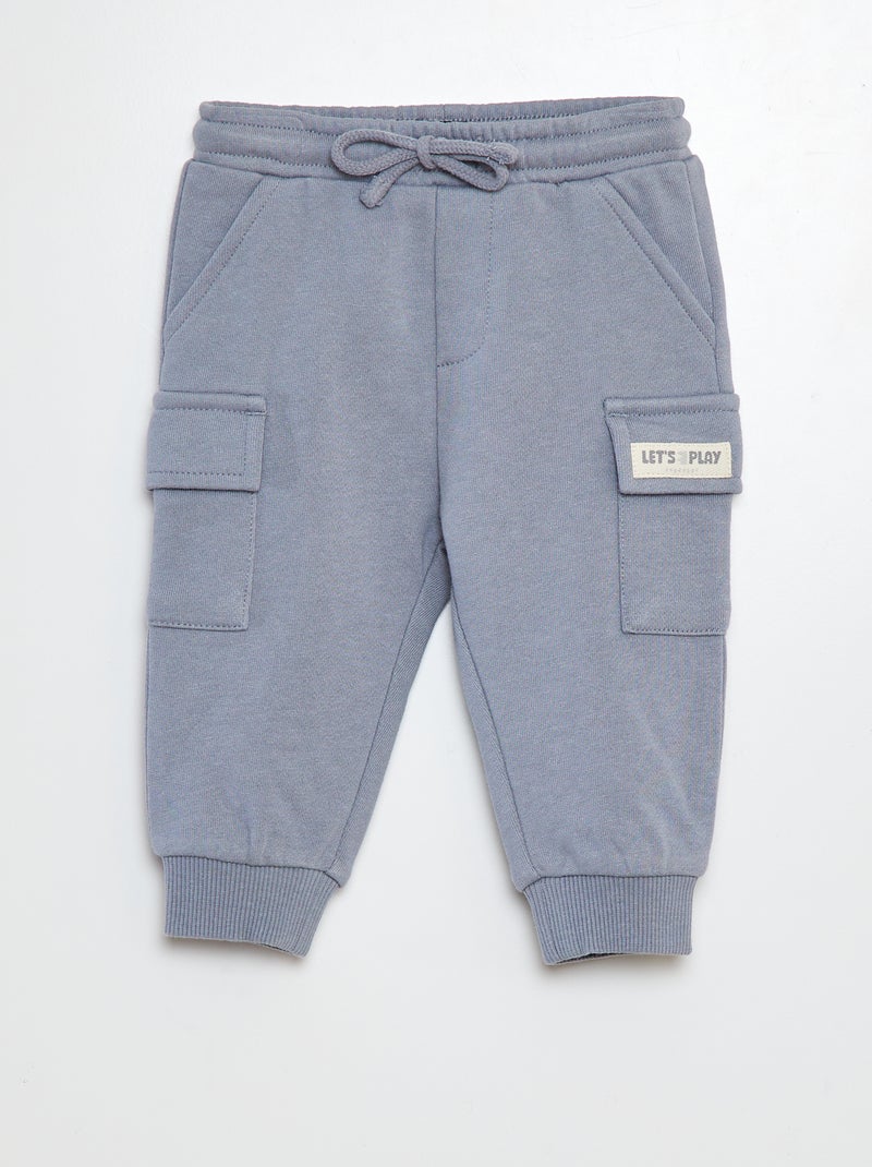 Effen joggingbroek met klepzakken BLAUW - Kiabi