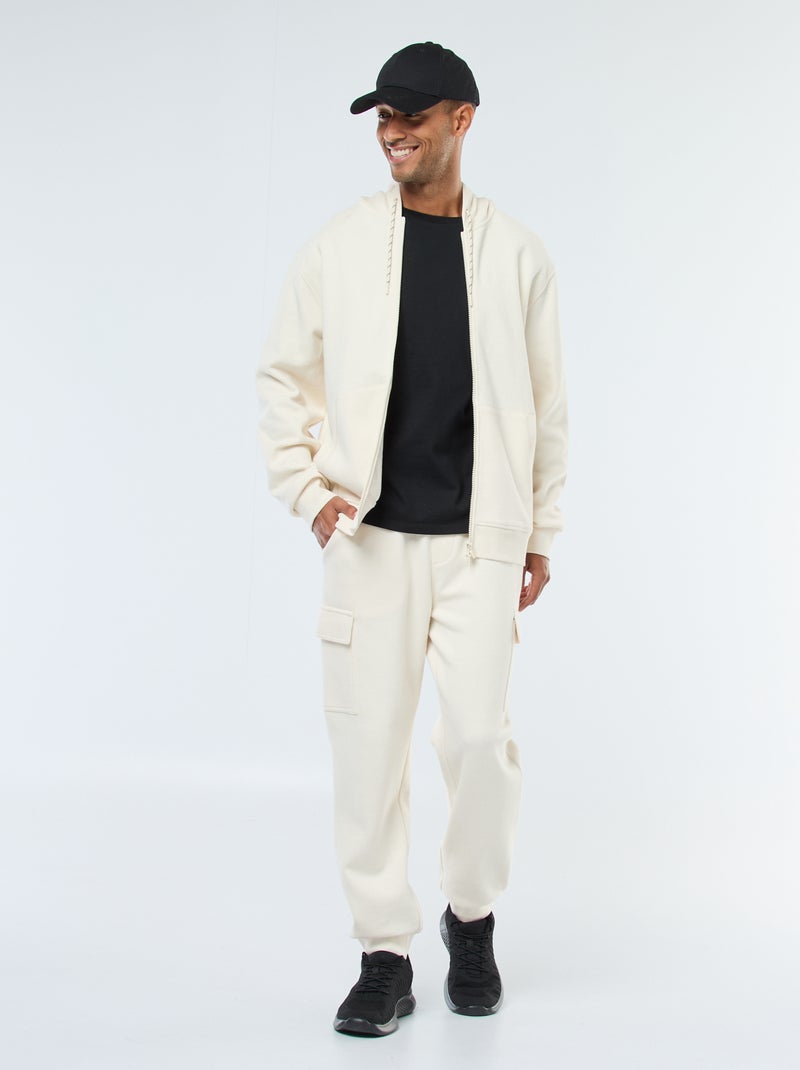 Effen joggingbroek met zakken Wit - Kiabi