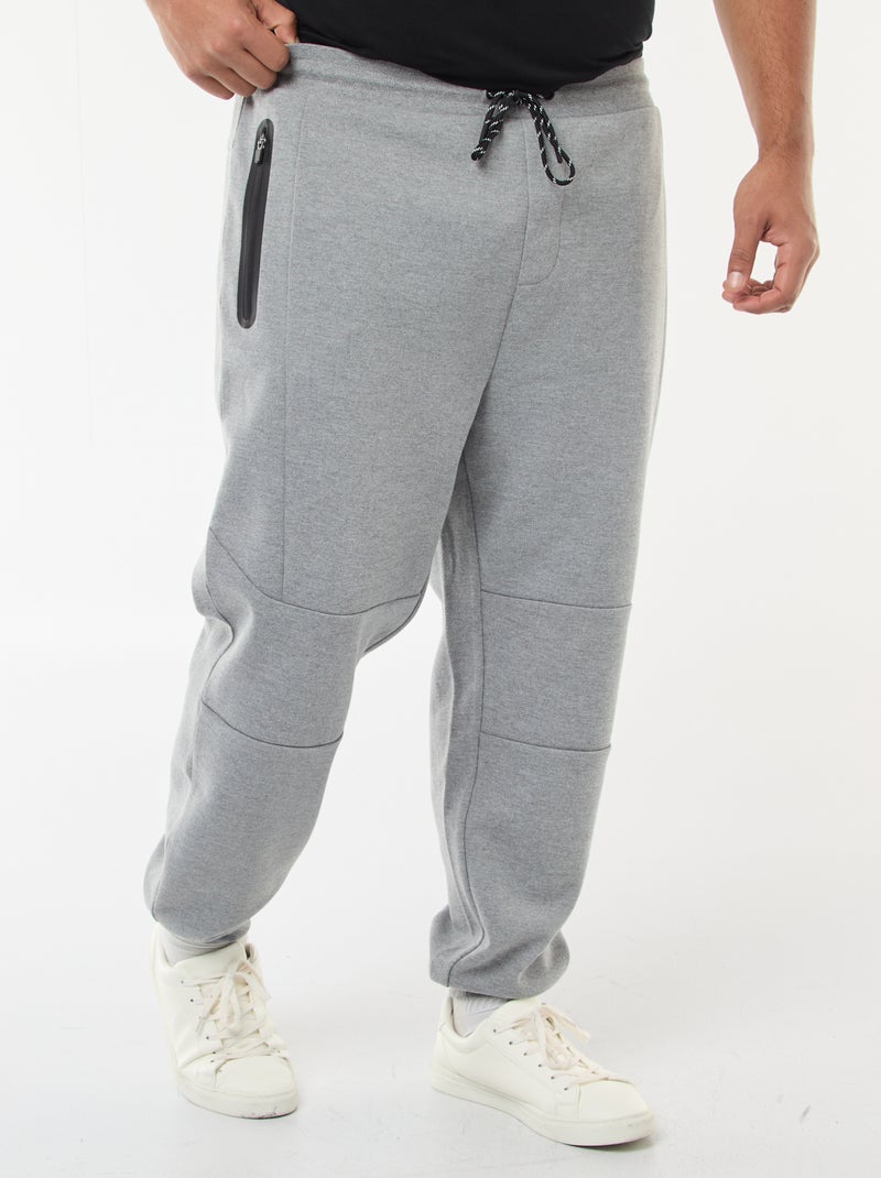 Effen joggingbroek van katoenen piquétricot Grijs - Kiabi