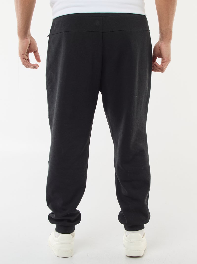 Effen joggingbroek van katoenen piquétricot zwart - Kiabi