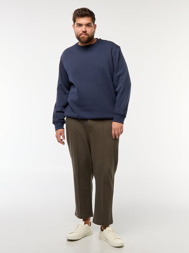 Effen joggingbroek van piquétricot Kaki - Kiabi