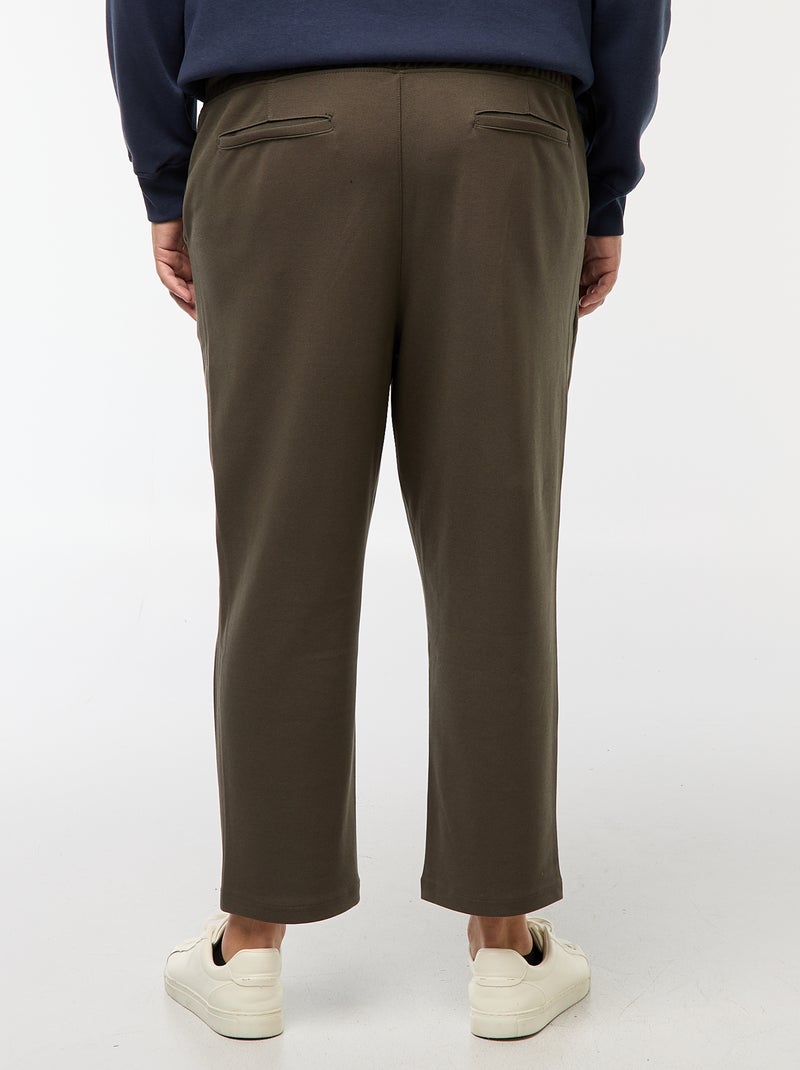 Effen joggingbroek van piquétricot Kaki - Kiabi