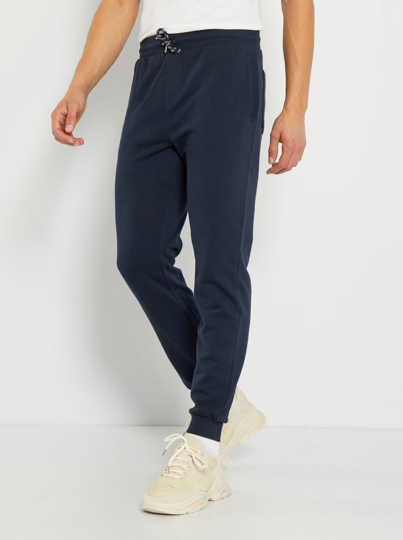 Effen joggingbroek van sweatstof BLAUW - Kiabi