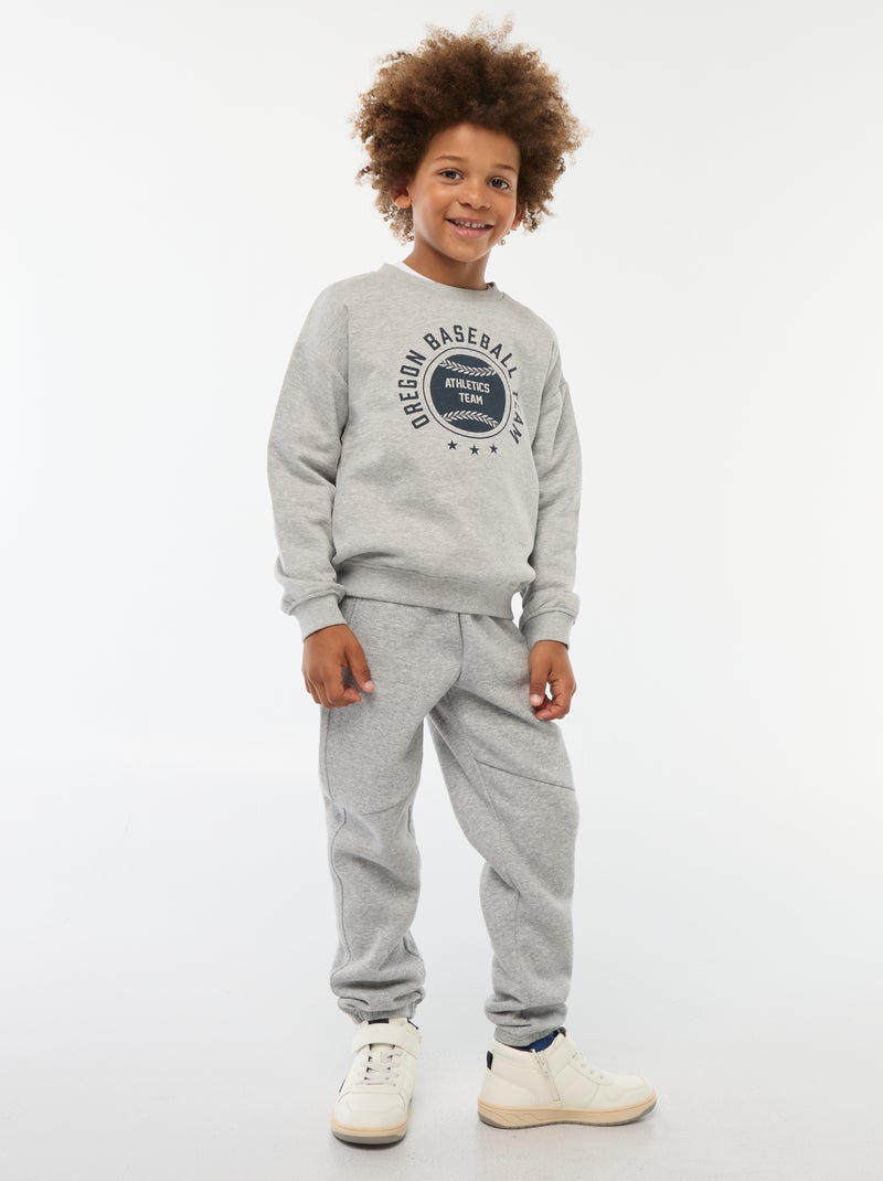Effen joggingbroek van sweatstof Grijs - Kiabi