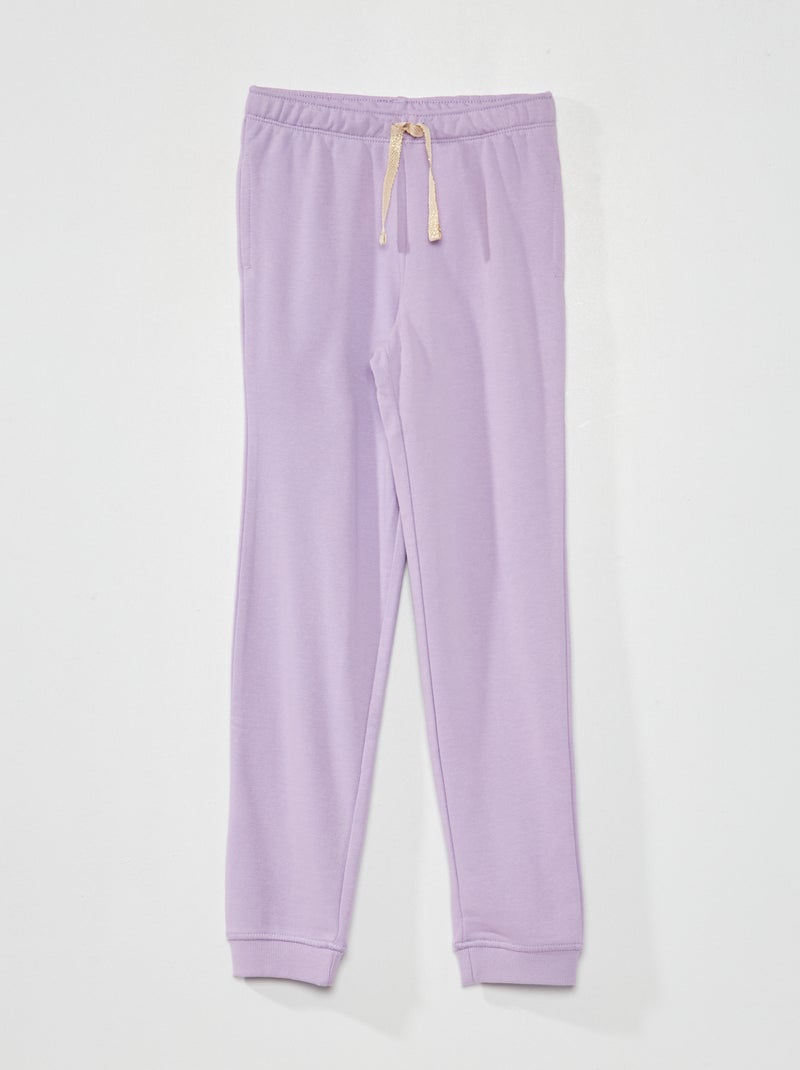 Effen joggingbroek van sweatstof PAARS - Kiabi