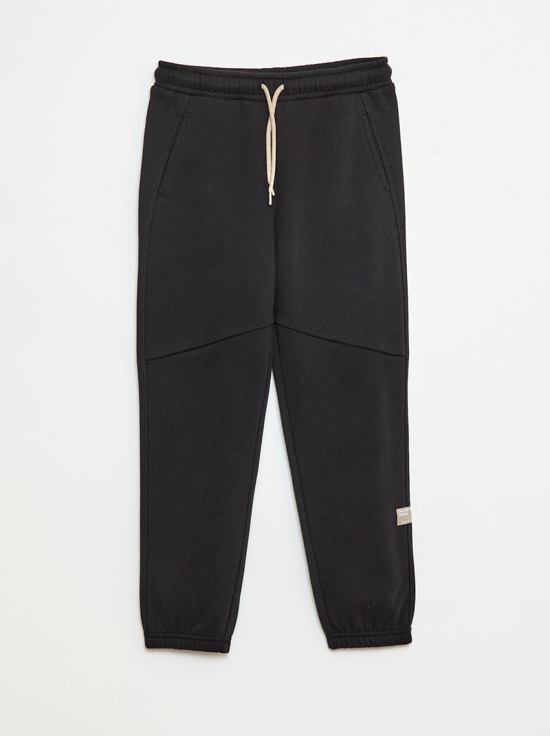 Effen joggingbroek van sweatstof zwart - Kiabi