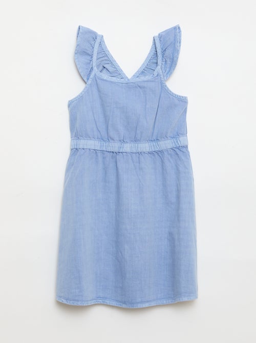 Effen jurk met bandjes met ruches - Kiabi