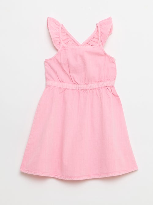 Effen jurk met bandjes met ruches - Kiabi